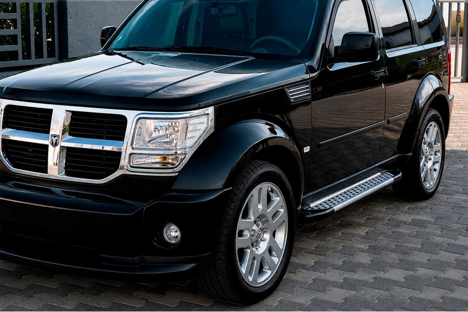 Dodge Nitro 2006-2011 рр. Бокові пороги Allmond Grey (2 шт., алюміній) Image