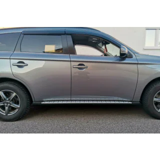 Бокові пороги OEM V1 (2 шт, алюміній) Mitsubishi Outlander 2012-2021 рр. фото 1