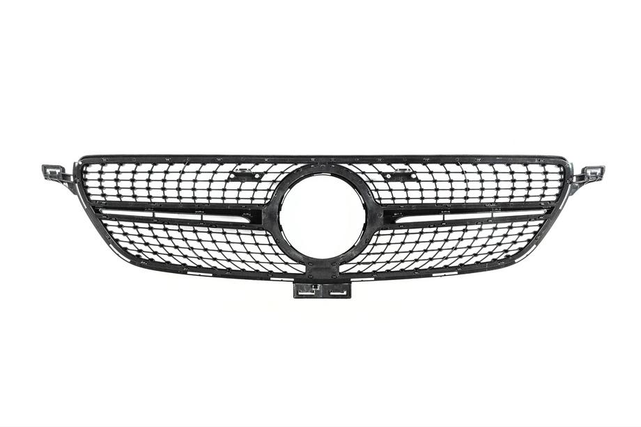 Mercedes GLE/ML class W166 2011-2018 рр. Тюнінг решітка Diamond Black (GLE) З місцем під камеру Фото 9