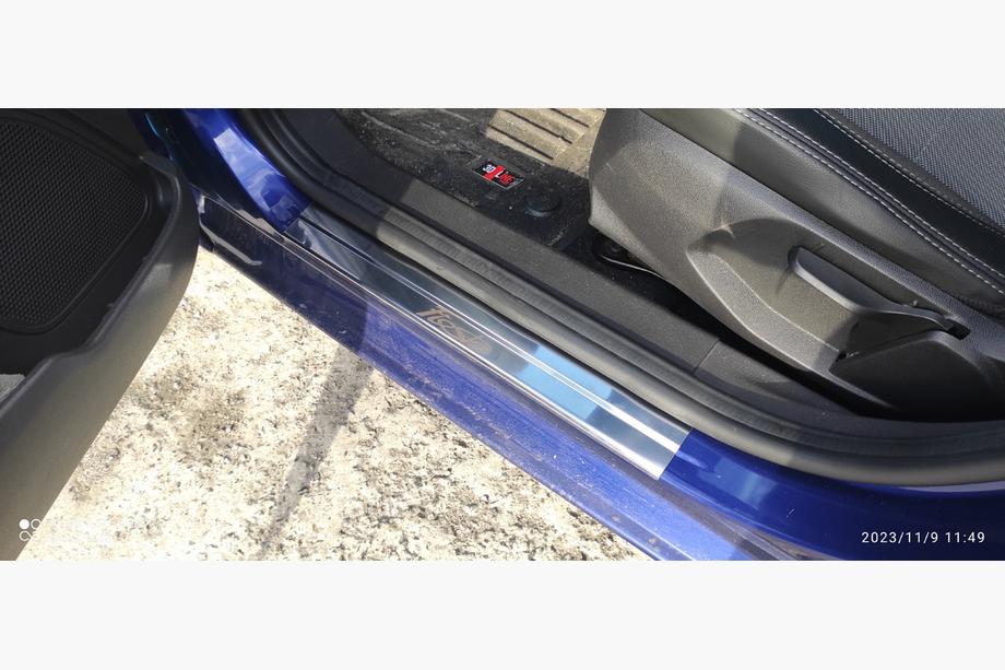 Ford Fiesta 2008-2017 рр. Накладки на пороги (Carmos V1, 4 шт, нерж.) Фото 3