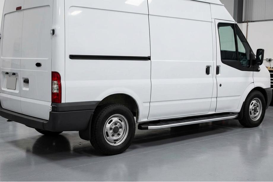 Ford Transit 2000-2014 рр. Бокові пороги Fullmond (2 шт, алюм.) Image
