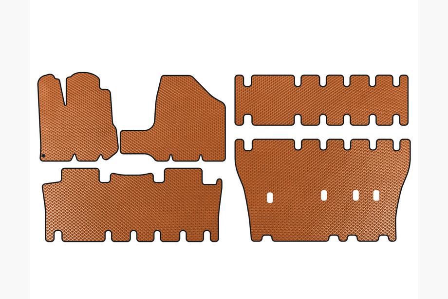 Toyota Sienna 2003-2009 рр. Килимки EVA (3 ряди, Помаранчевий) Image