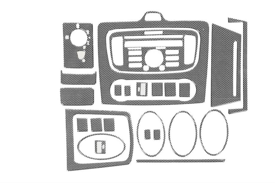 Ford Focus II 2008-2011 рр. Накладки на панель Clima (Maxi-set, Карбон) Image