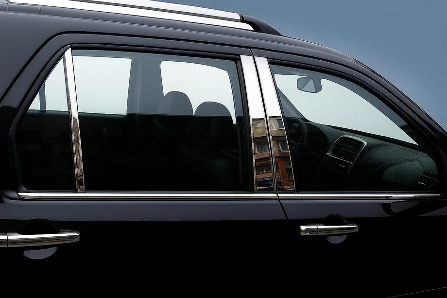 Honda CRV 2001-2006 рр. Молдинг дверних стійок (6 шт, нерж.) Image