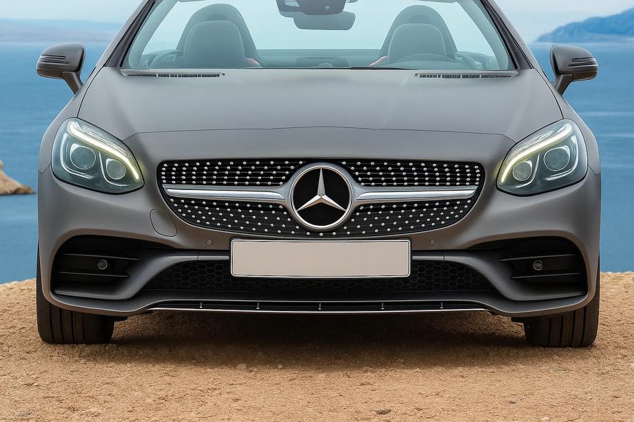 Mercedes SLC R172 2016-2020 рр. Передня решітка Diamond Silver Фото 1