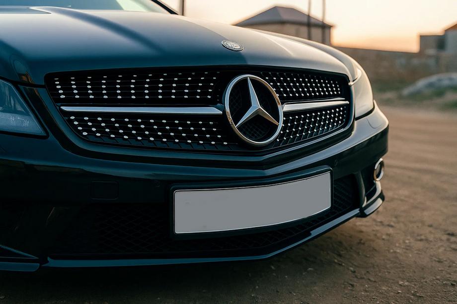 Mercedes SL R230 2001-2011 рр. Передня решітка Diamond Black (2008-2011) Image