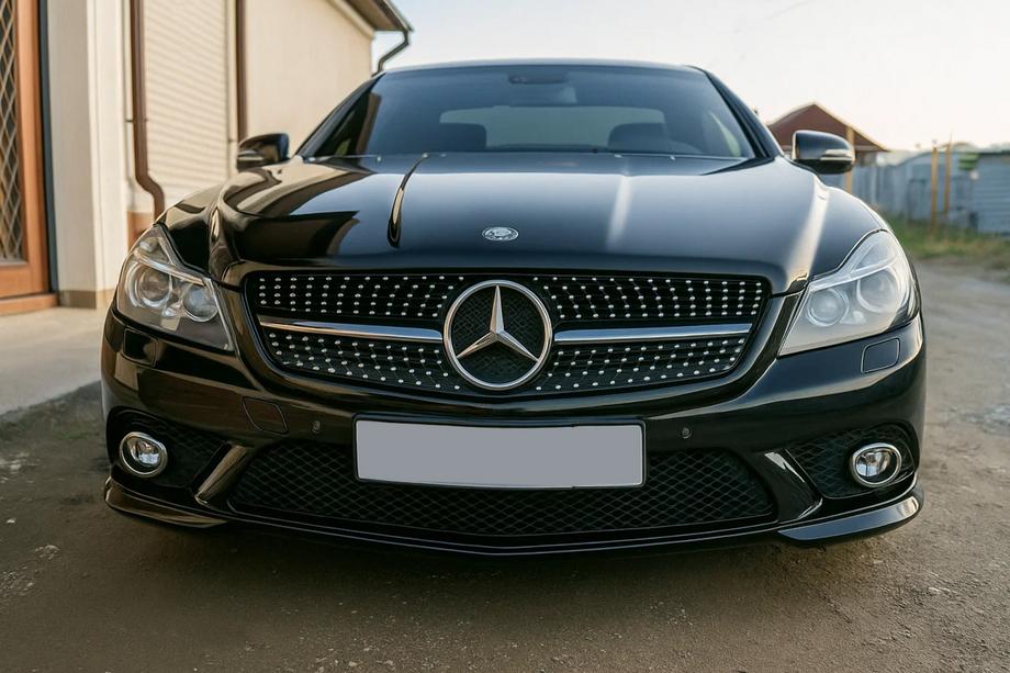 Mercedes SL R230 2001-2011 рр. Передня решітка Diamond Black (2008-2011) Фото 3