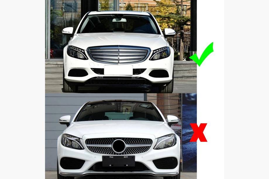 Mercedes C-class W205 2014-2021 рр. Накладки на протитуманки (для SD Base 2015-2019, Карбон) Фото 6