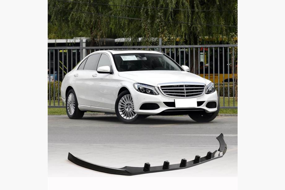 Mercedes C-class W205 2014-2021 рр. Накладка на передній бампер Lip V2 (для SD Base 2019-2021, Карбон) Фото 1