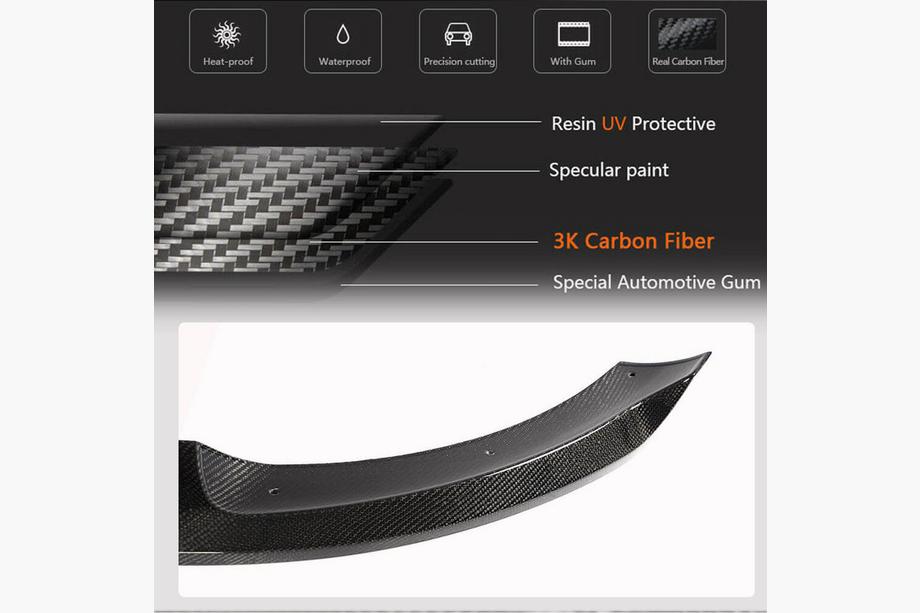 Mercedes C-class W205 2014-2021 рр. Накладка на передній бампер Lip V2 (для SD Base 2019-2021, Карбон) Фото 4