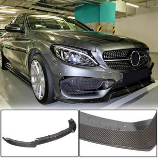 Накладка на передній бампер Lip V1 (для C43 AMG 2015-2019, Карбон) фото 1