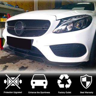 Накладка на передній бампер Lip V1 (для C43 AMG 2015-2019, Карбон) фото 2