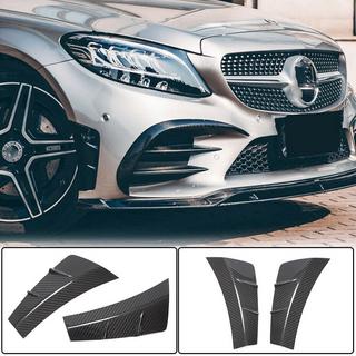 Накладки на передній бампер V2 (для C43 AMG 2019-2021, Карбон) фото 1