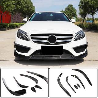 Накладки на передній бампер (для C43 AMG 2015-2019, Карбон) фото 1