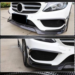 Накладки на передній бампер (для C43 AMG 2015-2019, Карбон) фото 3