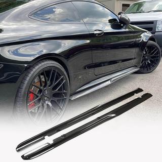 Бокові пороги V4 (для C43/C63 AMG 2015-2019, Карбон) фото 1