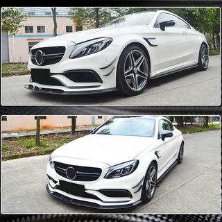 Накладка на передній бампер Lip V1 (для SD C63 AMG 2015-2019, Карбон) фото 4