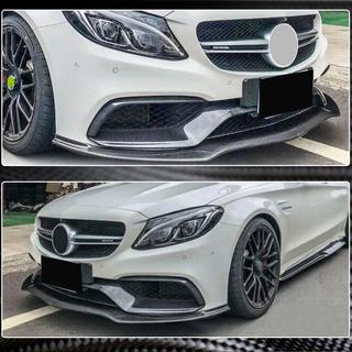 Накладка на передній бампер Lip V2 (для SD C63 AMG 2015-2019, Карбон) фото 4