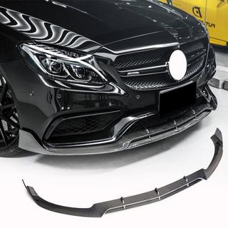 Накладка на передній бампер Lip V4 (для SD C63 AMG 2015-2019, Карбон) фото 1