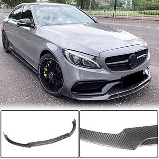 Накладка на передній бампер Lip V4 (для SD C63 AMG 2015-2019, Карбон) фото 2