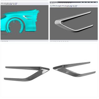 Накладки на передні крила (для SD C63 AMG 2015-2019, Карбон) Mercedes C-сlass W205 2014-2021 рр. фото 2