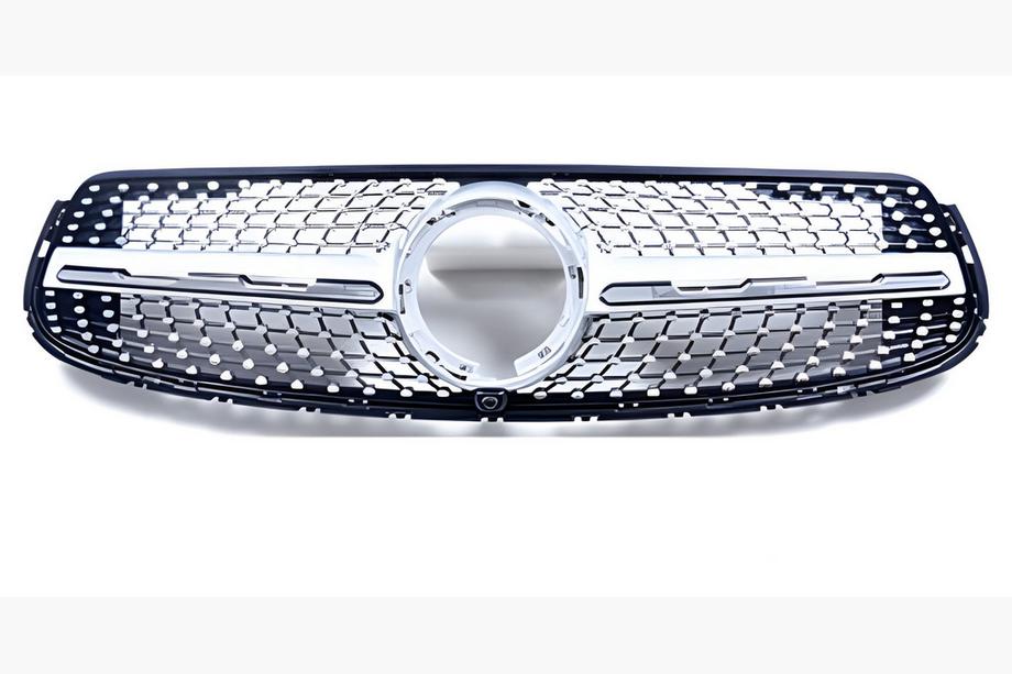 Mercedes GLC X253 2015-2022 рр. Передня решітка Diamond Silver (для GLC 43 AMG/GLC 63 AMG/AMG-Line 2019-2022) Без місця під камеру Фото 2