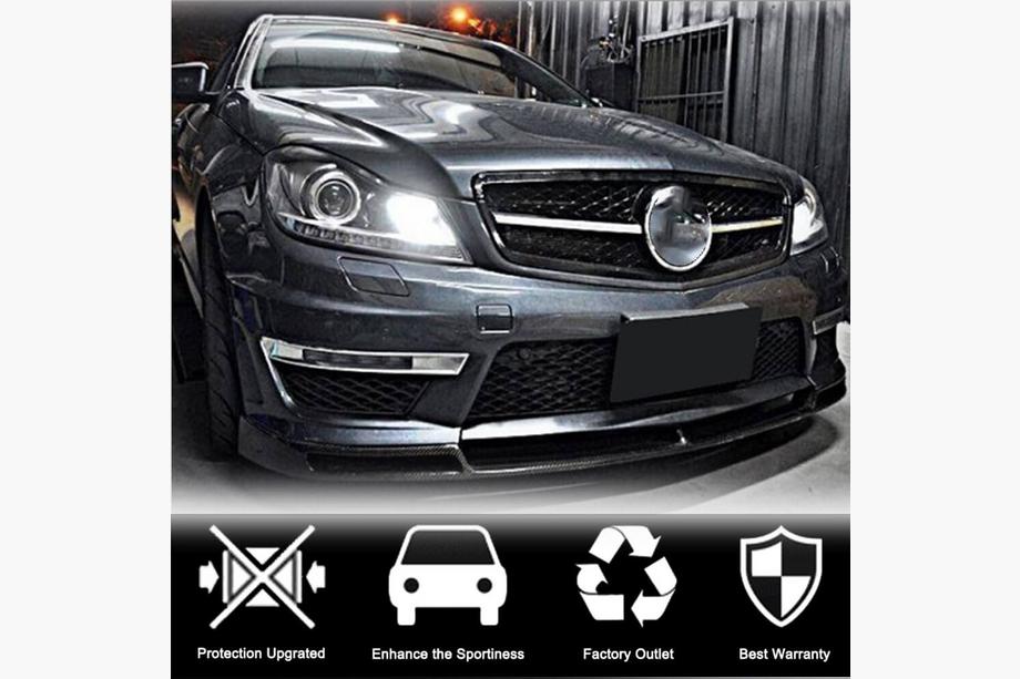 Mercedes C-class W204 2007-2015 рр. Накладка на передній бампер Lip V1 (для AMG 2012-2014, Карбон) Фото 2