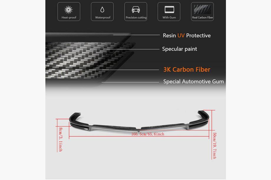 Mercedes C-class W204 2007-2015 рр. Накладка на передній бампер Lip V1 (для AMG 2012-2014, Карбон) Фото 5