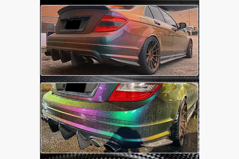 Mercedes C-class W204 2007-2015 рр. Дифузор заднього бампера V1 (для AMG SD 2008-2011, Карбон) Фото 5