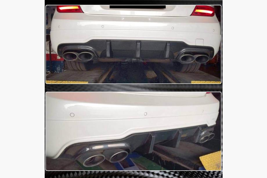 Mercedes C-class W204 2007-2015 рр. Дифузор заднього бампера V3 (для AMG SD/Coupe 2012-2014, Карбон) Фото 3