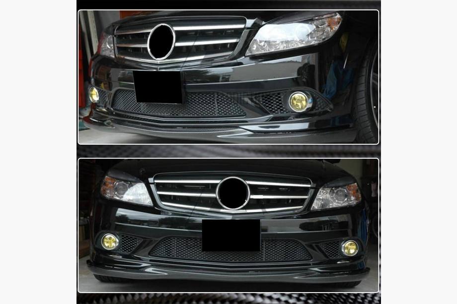 Mercedes C-class W204 2007-2015 рр. Накладка на передній бампер Lip (для AMG-Line 2008-2011, Карбон) Фото 4