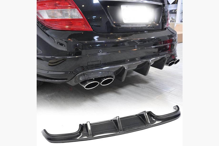 Mercedes C-class W204 2007-2015 рр. Дифузор заднього бампера V2 (для AMG SD 2008-2011, Карбон) Image