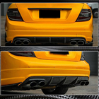 Mercedes C-class W204 2007-2015 рр. Дифузор заднього бампера V3 (для AMG SD 2008-2011, Карбон) фото 3