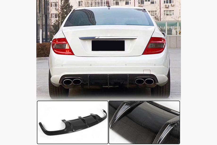 Mercedes C-class W204 2007-2015 рр. Дифузор заднього бампера V3 (для AMG SD 2008-2011, Карбон) Image