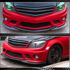 Mercedes C-class W204 2007-2015 рр. Накладка на передній бампер Lip V3 (для AMG 2008-2011, Карбон) фото 4