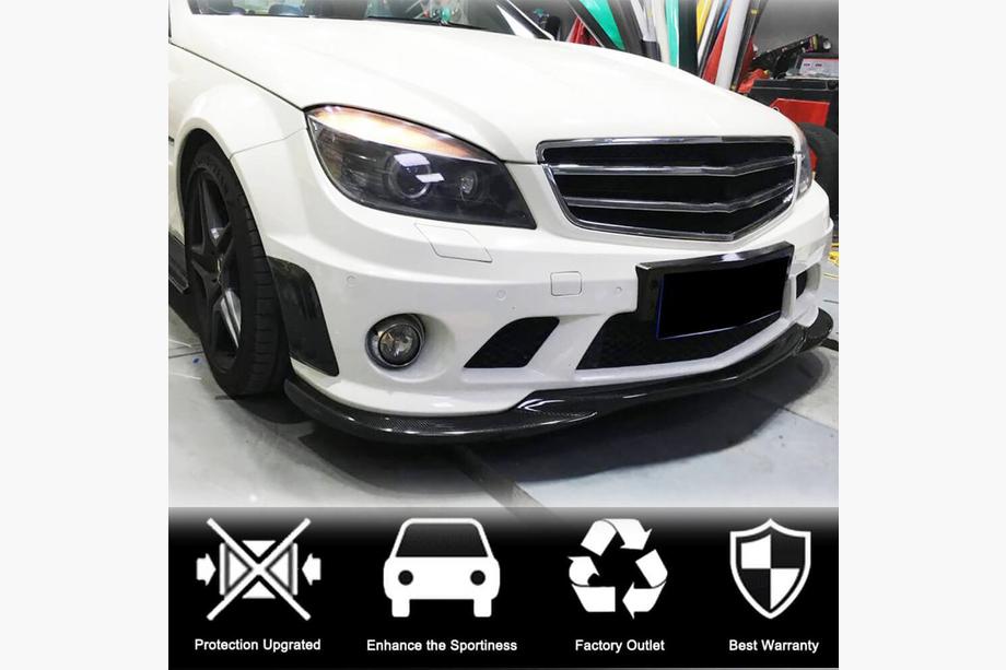 Mercedes C-class W204 2007-2015 рр. Накладка на передній бампер Lip V3 (для AMG 2008-2011, Карбон) Фото 2
