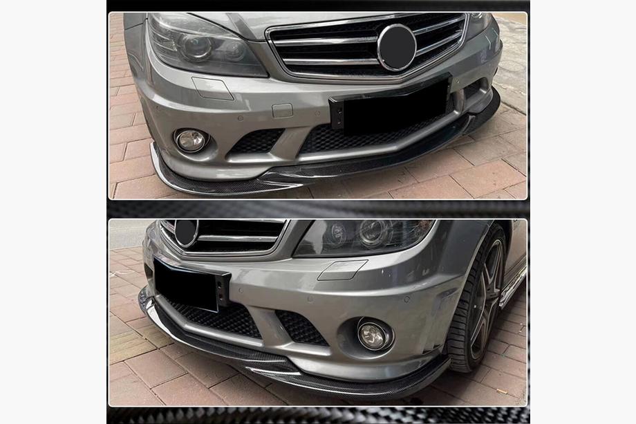 Mercedes C-class W204 2007-2015 рр. Накладка на передній бампер Lip V3 (для AMG 2008-2011, Карбон) Фото 3
