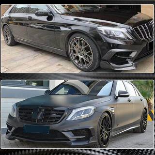 Накладки на передній бампер V1 (для S63 AMG 2014-2017, Карбон) фото 4