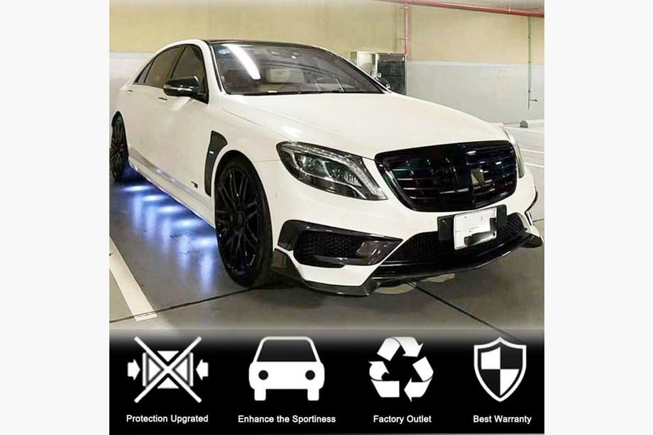 Mercedes S-class W222 2013-2022 рр. Накладки на передній бампер V1 (для S63 AMG 2014-2017, Карбон) Фото 3