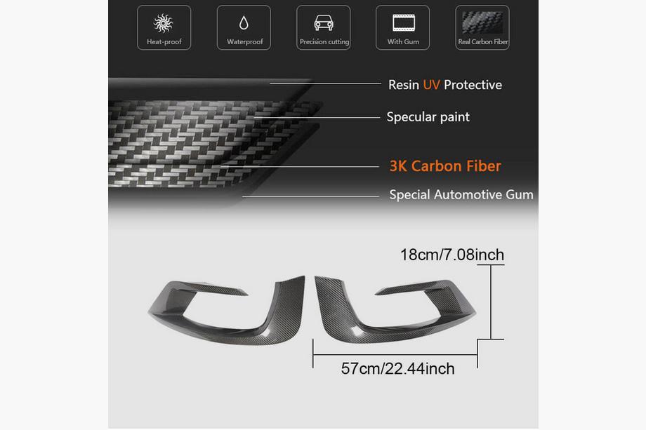 Mercedes S-class W222 2013-2022 рр. Накладки на передній бампер V1 (для S63 AMG 2014-2017, Карбон) Фото 6
