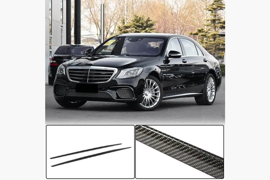 Mercedes S-class W222 2013-2022 рр. Бокові пороги (для S63 AMG 2014-2017, Карбон) Фото 1