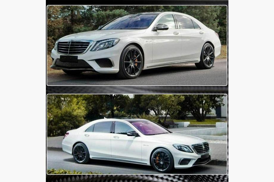 Mercedes S-class W222 2013-2022 рр. Бокові пороги (для S63 AMG 2014-2017, Карбон) Фото 3