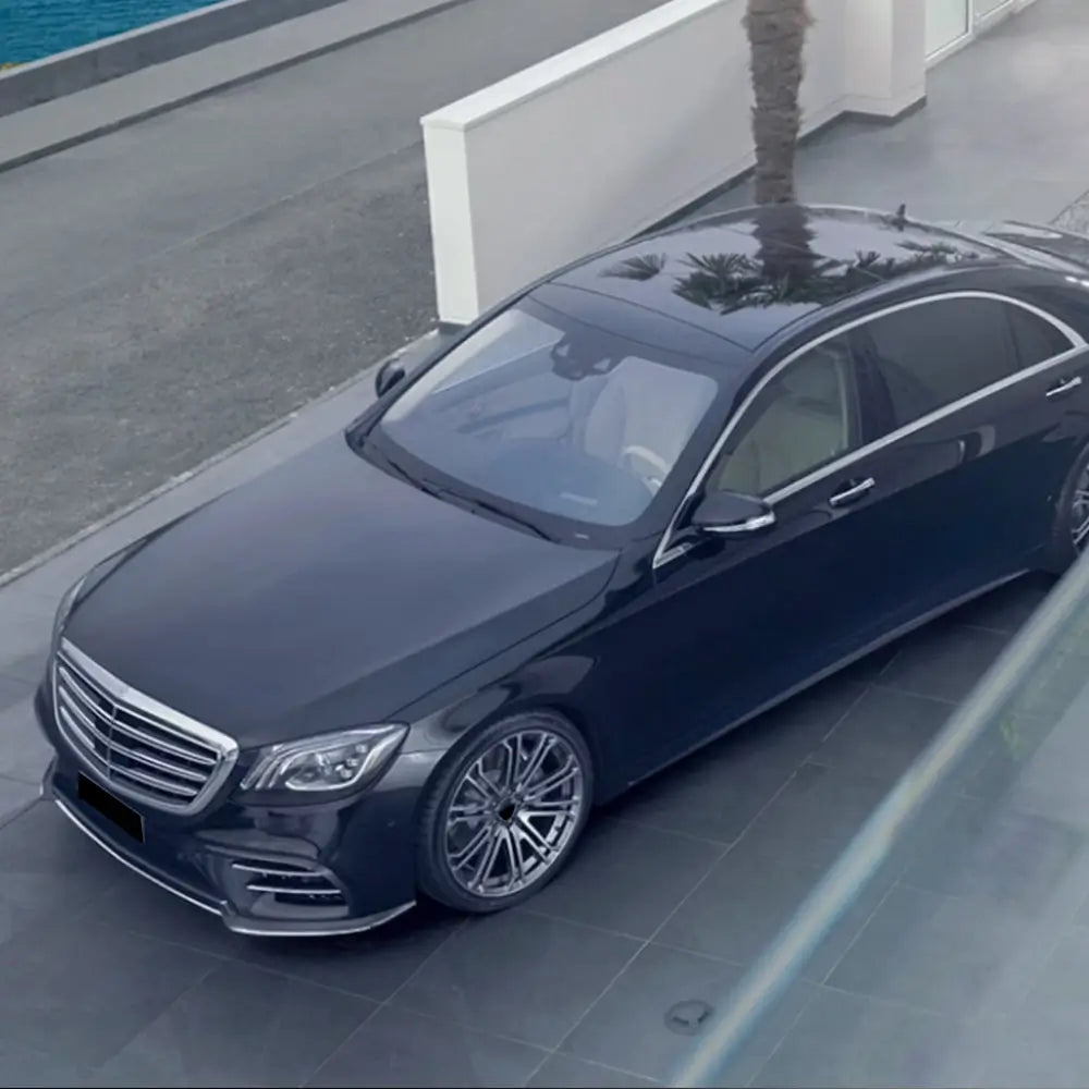 Накладка на передній бампер Lip (для AMG-Line 2018-2022, Карбон) фото 3