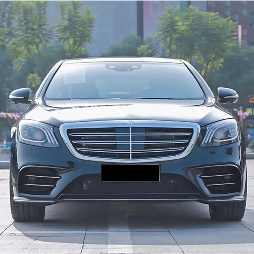 Накладки на передній бампер V2 (для S63 AMG 2014-2017, Карбон) фото 2