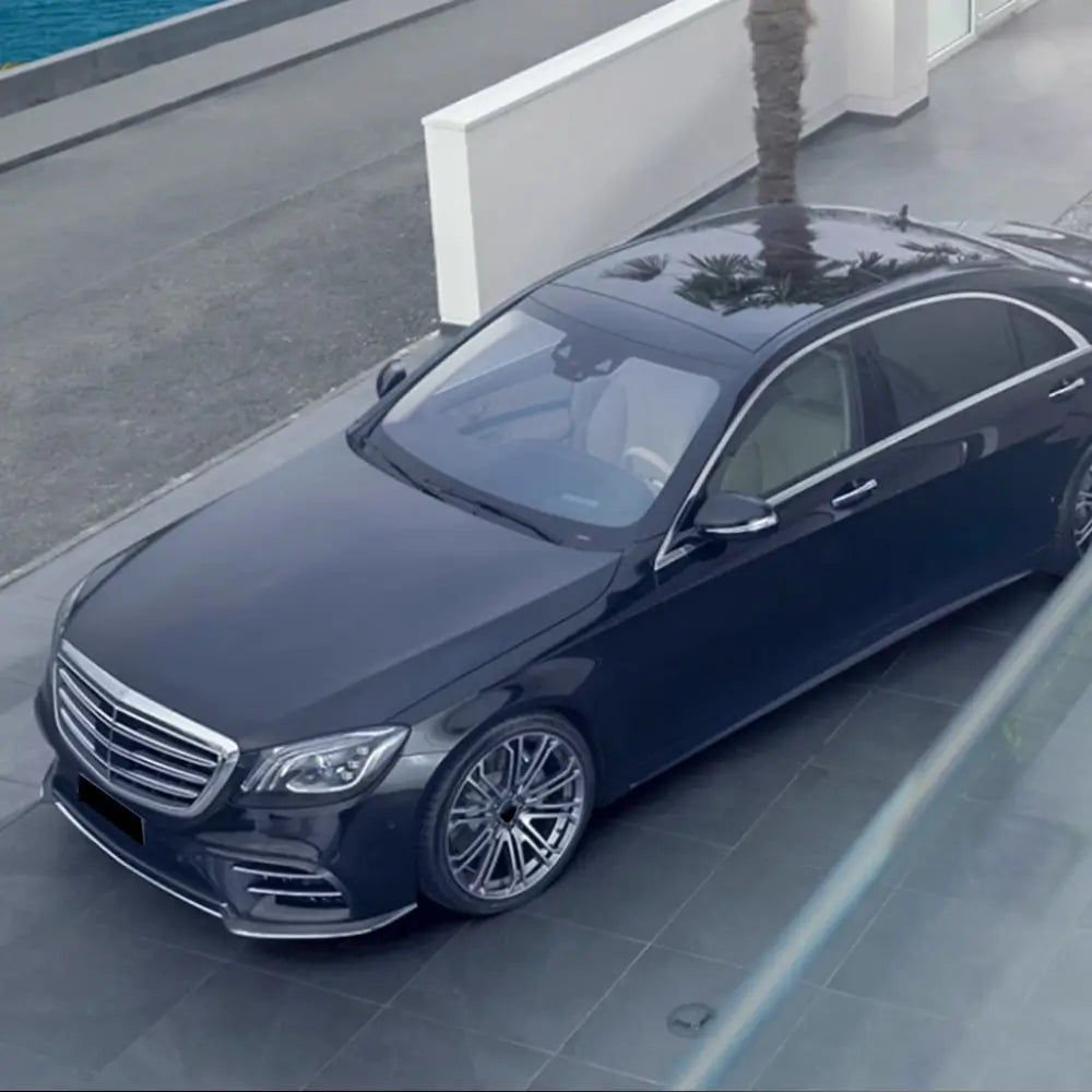 Накладки на передній бампер V2 (для S63 AMG 2014-2017, Карбон) фото 3