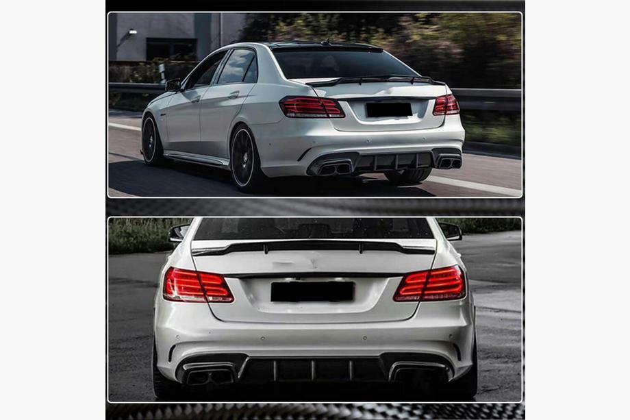 Mercedes E-class W212 2009-2016 рр. Дифузор заднього бампера V2 (для E63 AMG 2013-2016, Карбон) Фото 4