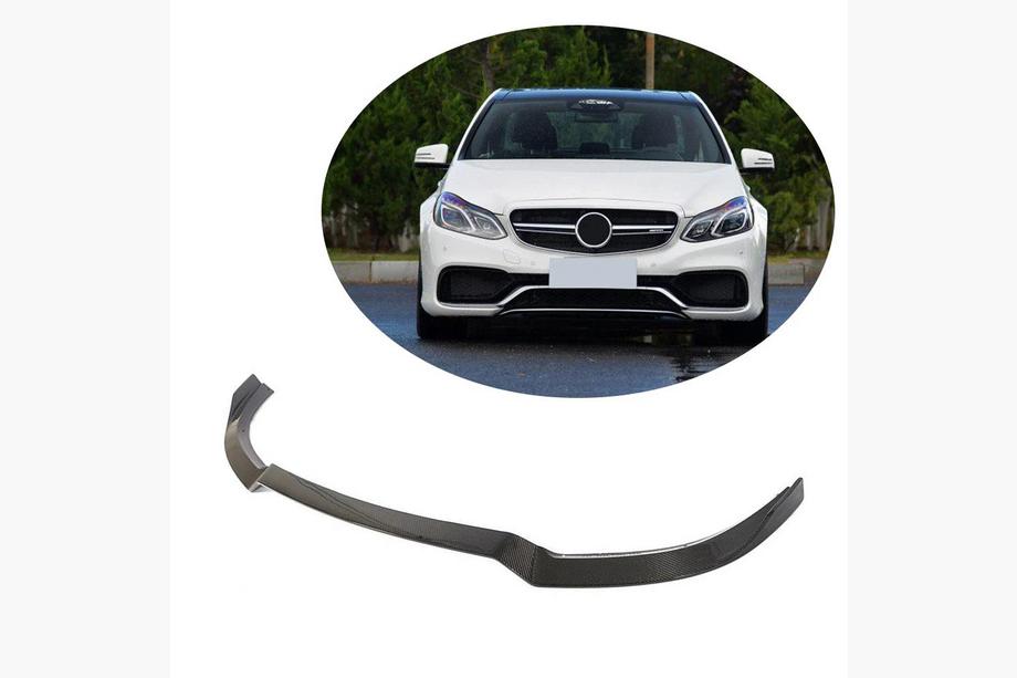Mercedes E-class W212 2009-2016 рр. Накладка на передній бампер Lip (для E63 AMG 2013-2016, Карбон) Фото 1
