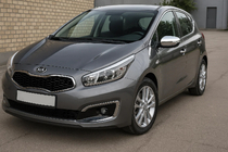 Kia Ceed 2012-2018 рр. Накладки на дзеркала (2 шт, нерж.) фото 1