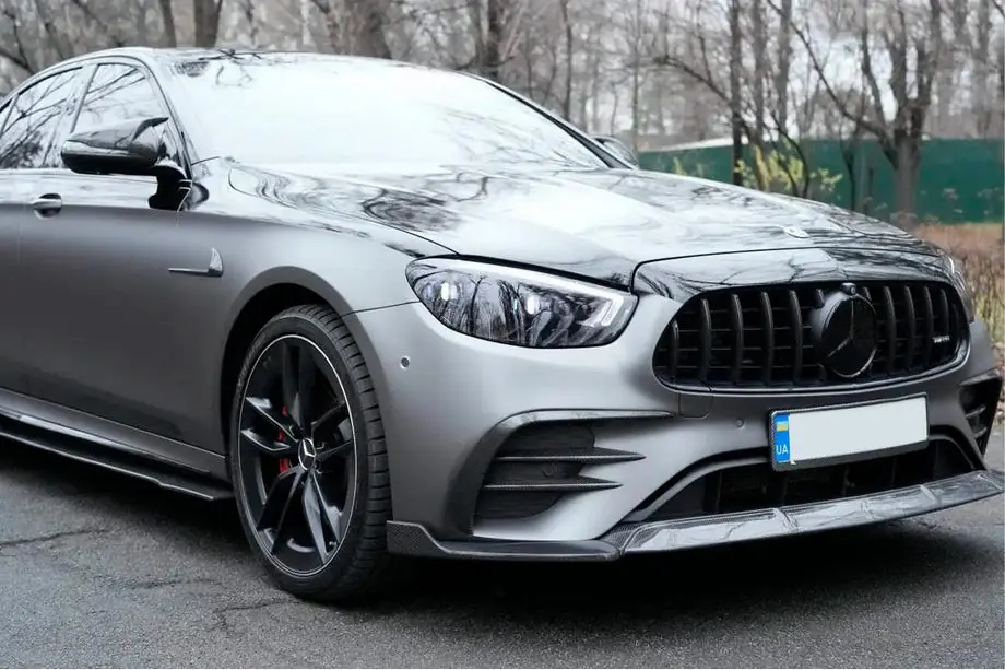 Mercedes E-class W213 2016-2023 рр. Бокові пороги (2016-2019, Карбон) Фото 2