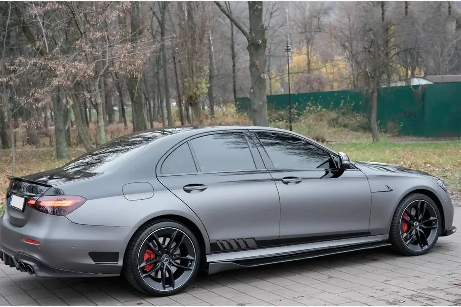 Mercedes E-class W213 2016-2023 рр. Бокові пороги (2016-2019, Карбон) Фото 25